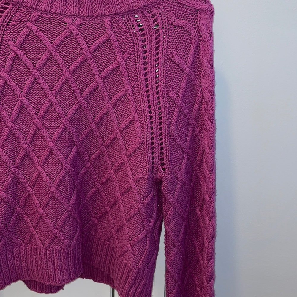 Purple Mock Neck Sweater - Picture 3 of 6